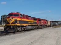 CPKC 529 is lead through Galt Ontario behind KCSM 4516.