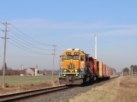 Having finished their work in Acton and waited for a westbound GO train to pass and clear, CN 540 with BNSF 2090 high tails it back to Guelph with a short load of empty lumber cars. It was nice to see the BNSF 2090 back on CN 540 after being off it for a while. Who knows how long it will stay in the area.