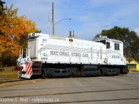 New Chrome exhaust stack seems to be installed on 8504, notice the difference from <a href=http://www.railpictures.ca/?attachment_id=51650 target=_blank>Joe's photo</a> a few months ago. Chrome all around - handrails too. 8504 was also turned on the wye and all now face 'cab east'. Last month 8704 was sent back to NRE after a sideswipe in the yard here. Oops.