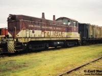 Former TH&B 51 (Sold to OSR in 1993) is viewed as one of the many displays at the Railway Day’s event in St. Thomas on August 29, 1993.
