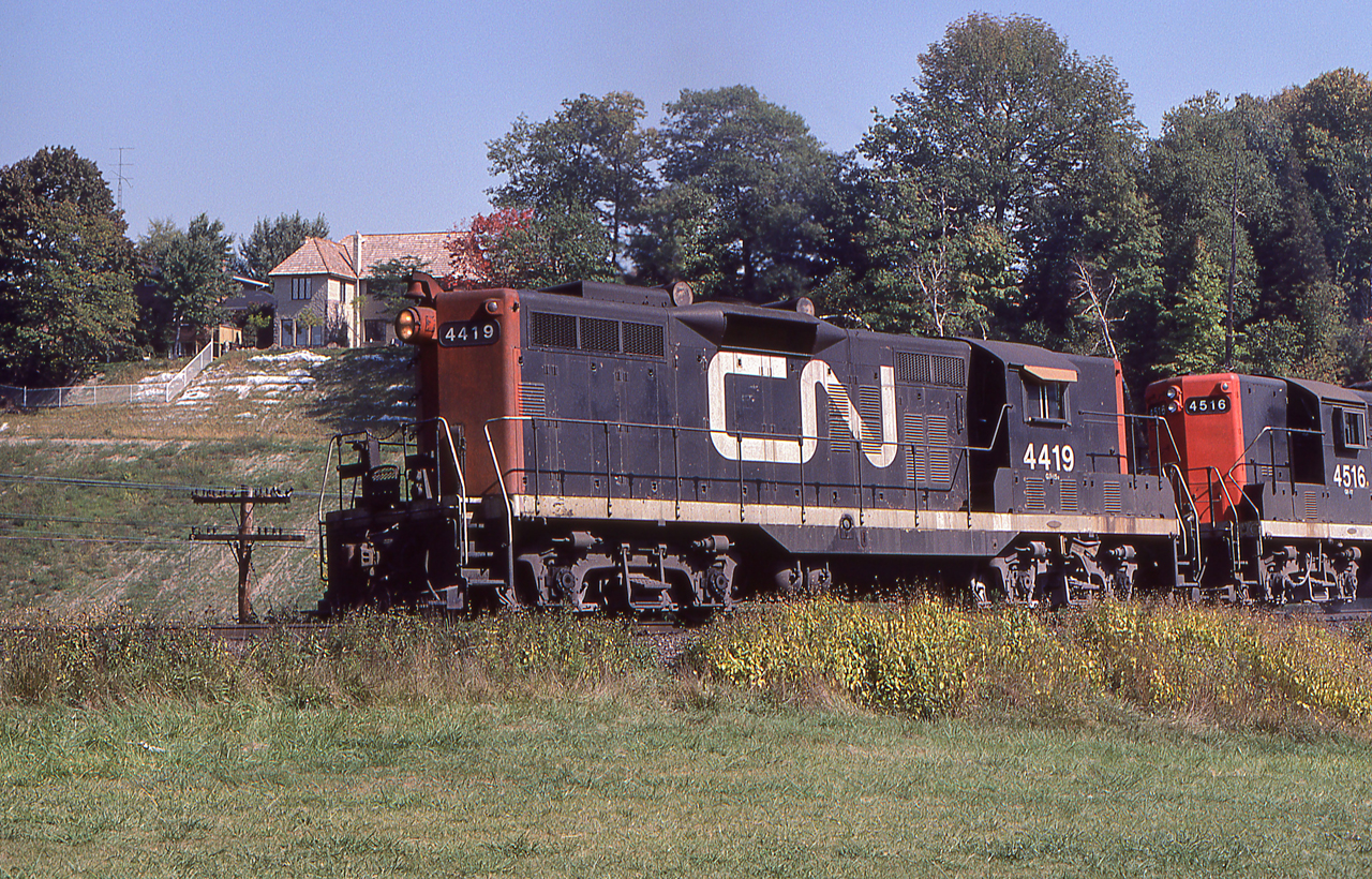 An unknown photographer caught CN 4419 at Wynford Drive in Toronto on September 27, 1979.