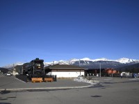 <b> Nature-made and man-made beauties </b> <br>
Sitting in the valley below the majestic Rocky mountains in the town of Jasper in Jasper National Park are four man-made majestic monsters. CN 6015 on static display, CN 3230, CN 2257, and CN 5687. <br>
No matter where you were in town, there was always a great view of this wonderful natural scenery, as a backdrop to the railroad images we all like to capture. <br>
<b> Happy New Year everyone! </b>