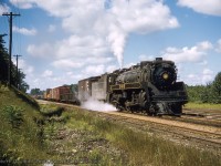 CPR P2g Mikado 5405 is seen at Guelph Junction with an eastbound freight.<br><br>Robert F. Collins Photo, Jacob Patterson Collection Slide.</i>