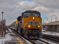 On December 13, 2023, Union Pacific EMD SD70ACe 8649 leads train P276 (delivery of VIA Rail's 11th Siemens trainset) from California.