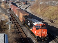 A42131 13 pulling their lift out of Stuart with freshly rebuilt CN 3348 providing the power up front