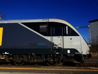 A close-up on one of VIA Rail's newest locomotives.