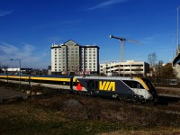 VIA 24 departs Dorval with VIA 2203 leading.