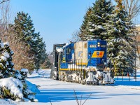 Returning from their morning run along the Goderich, the crew of X518 waits just short distance from the switch to enter the Guelph Sub at Cowie. After waiting for VIA 85 to complete their station stop and continue west, they will pull up to the station to get their orders to continue their day- plowing the Guelph Sub west towards St. Mary's and London. A memorable day that was almost 15 years ago... sheeesh. <br><br>

More from that day.<br>
<a href="https://www.railpictures.ca/?attachment_id=53147">Arrival at Goderich.</a> <br>
<a href="https://www.railpictures.ca/?attachment_id=9946">Fueling at Clinton.</a> <br>
<a href="https://www.railpictures.ca/?attachment_id=198">Waiting at Stratford.</a>