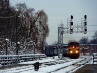 Ethanol train CPKC 528 is about to pass Lasalle Station.