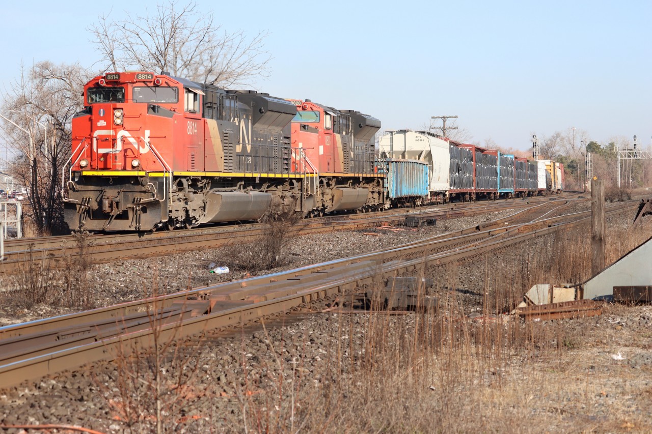After being held on the Halton Sub. while the RTC issued a copy and cancel GBO (General Bulletin Order) for a temporary slow order on the Oakville Sub., M301 is on the move again entering the Oakville Sub. at Mile 32.2, Burlington West.