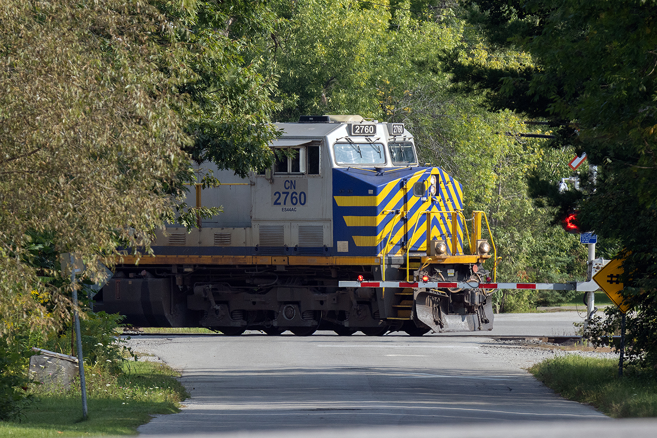 It's hard to sneak through town when you're a 200 car potash train with 2 DPU's. There's a pleasant irony that this Ontario regular bears the same number as the legendary ore trains from Temagami to Hamilton...the trains that brought me into the hobby.