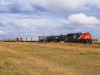 M 35651 26 with recently rebuilt CN 3324 overtakes G 80851 28 at Palo.  