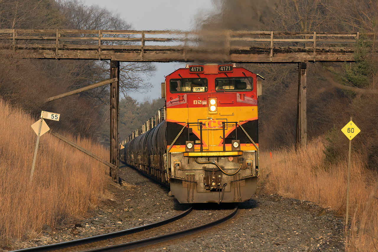 If you wait long enough, it will eventually happen. 8906 has the honours as leader on 528 today, but the timing puts the tail end in wonderful late afternoon faux-winter(it's +12 degrees today....bleech) sunlight is something you're just lucky to get.