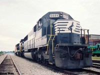 Norfolk Southern 6689 and 3516 along with N&W caboose 555009 were on display in St. Thomas, Ontario during the city's Railway Day’s event held during August 1993.