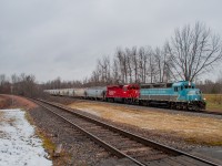On January 3, 2024, the CPKC G20 reversed and brought railcars to interchange with the SL&A in Sherbrooke.