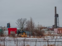 On January 26, 2024, ex-TNVR 7 (now "unknown" 5131) rests near the former TN&VR stores. The Thurso, Nation & Valley Railway was the last logging railway in Eastern Canada. The fleet of locomotives was made up, at the end of its years, of ex-CN GE 70 Tons like this one and the mainline was over 120 miles!
To my knowledge, the last train ran in 1988 and the tracks were removed in 1994.