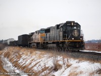 CN 331 with IC SD70 1009 and UP AC4400CW 5998 through Vineland on a cold winter in February.