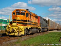 On a sunny day in October of 2014, GEXR 431 with GEXR SD40-2 3393, and GEXR SD45T-2 3054 in Georgetown will head on to the Guelph Sub at Silver.