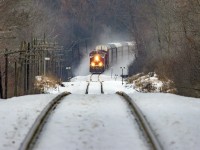 Doing every bit of the 60mph authorised track speed, 137 flies across the Galt roller coaster as the cold snap starts to break. 600mm of compression really helps.