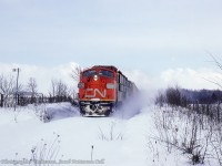 Though noted at 551, this pair of F7us appear to be operating as Extra 9178 west along the Southampton sub, about a mile west of Walkerton at the sideroad 5 crossing.<br><br><i>Original Photographer Unknown, Jacob Patterson Collection Slide.</i>