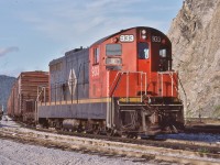 <br>
<br>
GMD 1959 built NF210 #933 powers the Corner Brook yard job.
<br>
<br>
By 1989, TT #933 and eleven sisters to Chile. 
<br>
<br>
 The Rock, August 2, 1982 Kodachrome by S.Danko
<br>
<br>
Reportedly, by 2017, the F.C.A.B. (Ferrocarril de Antofagasta a Bolivia (FCAB) in Chile has acquired  up to  22 ex TT NF210's, the original 12 from TT, the other ex TT units from  FCP, Nicaragua (seven in 1994), and from SQM and SIT.
<br>
<br>
More Yard duty on The Rock:
<br>
<br>
 <a href="http://www.railpictures.ca/?attachment_id= 6220">  P-A-B  </a>
<br>
<br>
sdfourty


