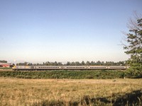 A VIA LRC speeds through Darlington Park, Ontario on August 6, 1987.