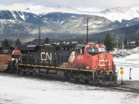<b>On the Points<b/> <br>
CN 2970 sits on the points of yard track switch YC08 at Jasper, AB Mile 0.0 Albreda Sub. January 27, 2024.<br>
There was plenty of power idling away just outside the CN crew hostel and operations building on this overcast, cool day.