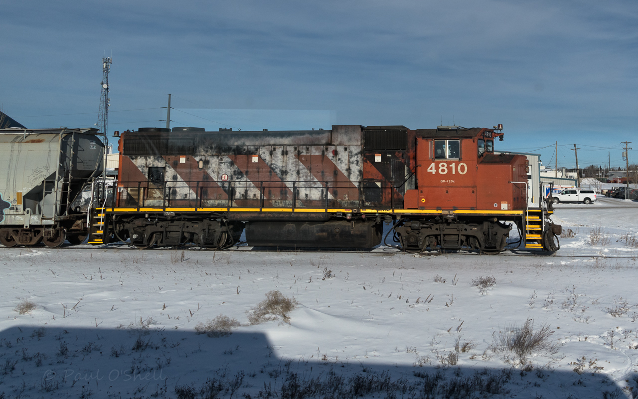 Old Dog  
CN 4810 Class GR-420c GP-38-2W was built in January of 1974 and exactly 50 years later is still working the rails at Saskatoon, SK on January 28, 2024.