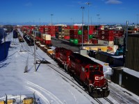 CPKC G95 with CP 2240 & CP 3035 is doing some switching at Lachine IMS Yard.