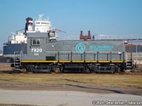 On a bright sunny afternoon at Port Colborne on the Government Spur GIO SW900 7920, Algoma Transport is waiting to be scrapped.