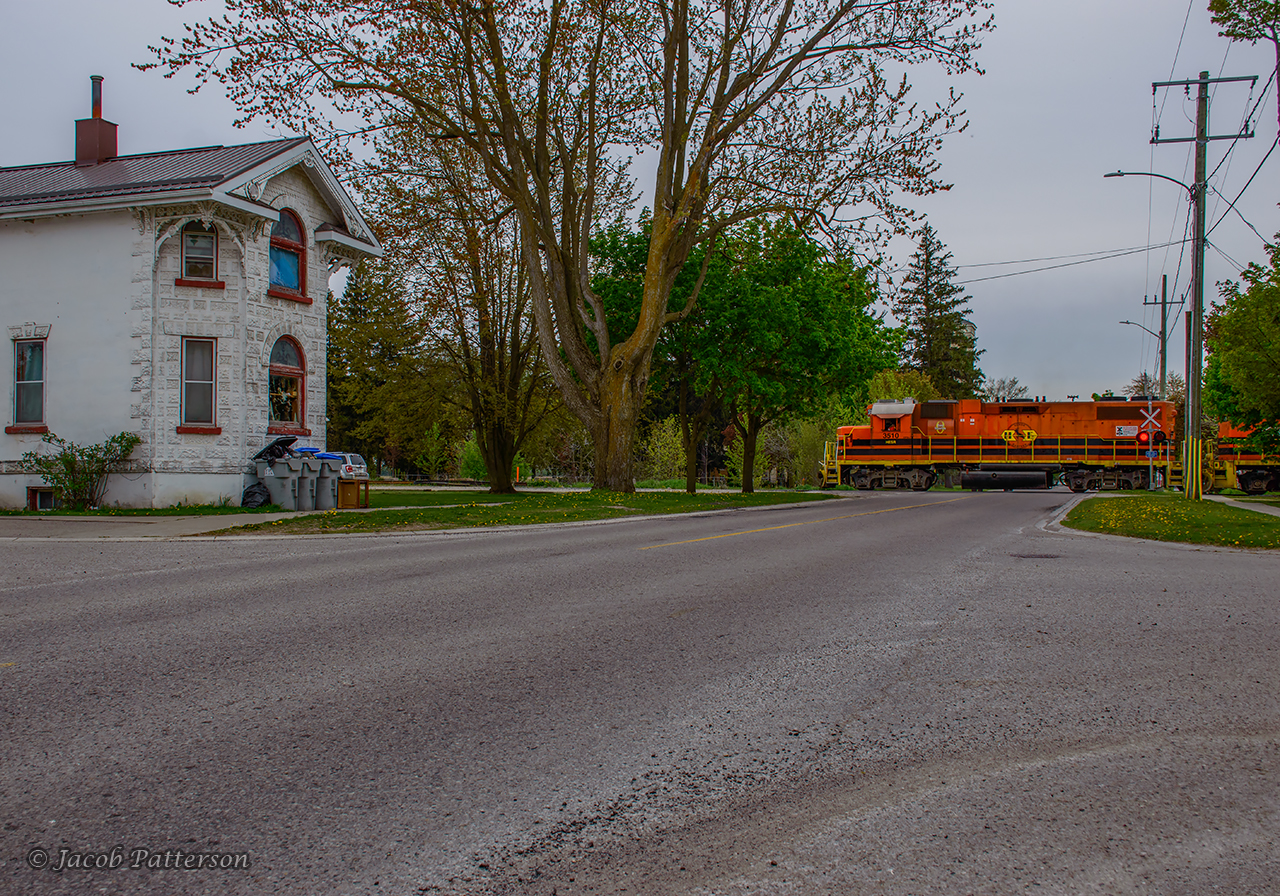 With their work on the Exeter Sub complete, GEXR 581 is well into its return trip to Stratford, passing the hamlet of Dublin.