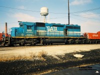 In 1992, CP began leasing several GATX SD40-2’s painted in both blue and yellow from GATX Capital Corporation. They were leased by the railway for several years and were eventually re-lettered as GSCX. Once CP was done leasing them, many were sent back to the US to continue their leasing duties on other roads. 
<br>
Here GATX 7372 is pictured at CP’s Toronto yard diesel shop awaiting its next assignment. This unit started out as Missouri Pacific 3193 in March 1975. 
