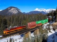 KCSM 4879 shoves CPKC 112 over the Ottertail River, on a beautiful winter morning. 