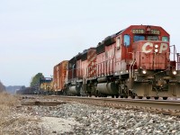 It’s still hard to believe how suddenly the SD40-2 was pushed to the side across the continent. That’s not to say they didn’t have many good years of service. In 2024 it’s very hard to find a locomotive in CP’s “Dual flag paint” here 5936 and a sister SD head through Meadowvale as they head for West Toronto after a few days of dropping rail along the Galt and Windsor subdivisions. 
