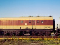 A tender-turned-steam generator for the Agawa Canyon train. 4 rebuilt GP9's were the power.I'm hoping to find those shots. 