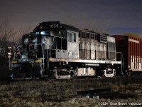 On a cold evening, TRRY 1859 had to stay overnight in St. Catharines due to an oil leak. They got it up and running the next morning to head back to Welland.