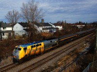 VIA 909 has a HEP set in tow as it heads to Ottawa Station after wyeing.