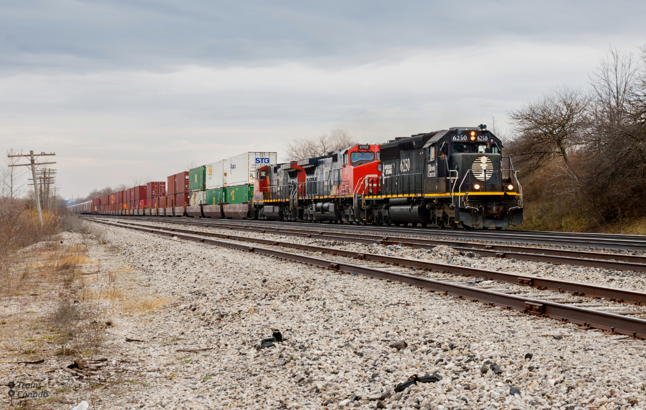 For the first time that I can recall or at least for the past couple decades not only a former Illinois Central unit but an old Illinois Central SD40-3 lead a hotshot CN intermodal (122) into Canada. Quite the combination of events were needed to get to this point, first the original leader of 122 had mechanical issues and was determined to be not a viable leader and the second unit wasn’t able to replace it because it lacked the necessary PTC to run in Canada which led to the Americans grabbing what I’m guessing to be the only other viable unit to lead the train out of the states and into Canada which just happens to be IC 6250.

Most Ontario railfans have caught hundreds if not thousands of trains between them but there’s always those few that remain fresh in the memory of the people that saw it, and even fewer are the trains that the entire community remembers and talks about for years after the event and I’d say it’s safe to say this train falls under both of those categories.