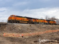 Foamers delight. I suspect that most who participate in this hobby have all had dreams of taking a chainsaw to the edge of the right of way to open up some new angles. The city of Cambridge has acceded in this dream; perhaps to finally enlarge the Beverly St bridge, but who knows. Yes, there's still some tidying to do; maybe a shrubbery or two :) but today,  BNSF's 3973, 6806 and 3986 have CP 137 well in hand heading for Wolverton and eventually Chicago seen from this new angle. 