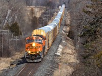 Yet another CP westbound out of Toronto with BNSF power. Even 3 years ago, this was unthinkable on a westbound. It's becoming common; especially with BNSF's. KCS power trailing is routine now.