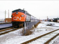 Here's a neat photo I came across from my dads collection- A CNR Windsor bound passenger train in a 1X1 configuration and with the old Oakville basket factory siding in the background. Check out the old rail cars to the far right in the photo, one would wonder if they were left behind for storage etc. The passenger train is heading westward when track 3 at Oakville was connected to the main at the west end before Kerr street.