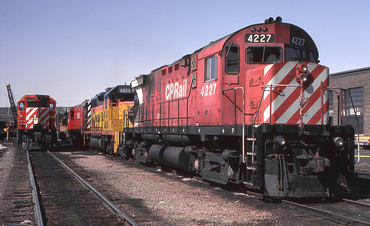 CP 4227 is in Hamilton, Ontario on March 26, 1984.