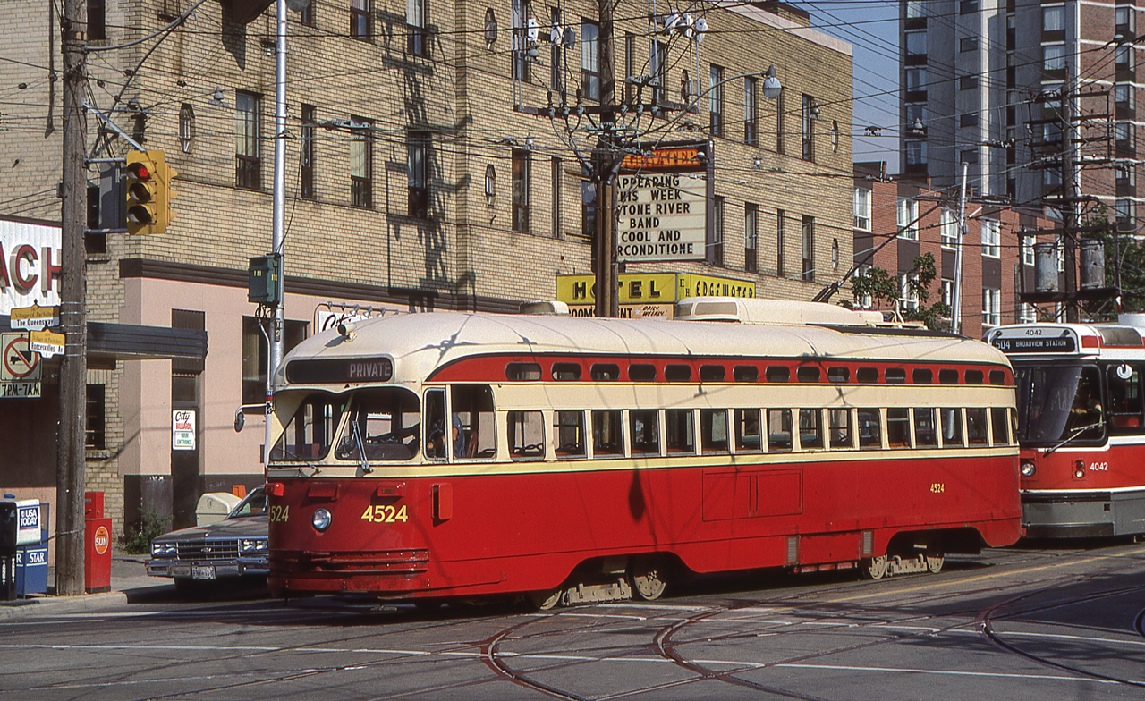 TTC 4524 is in Toronto on August 7, 1987.