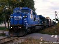 Back on Oct 24/2003 NS 328 had EX CR C40-8W 8343 and NS B32-8 3554 at Beechwood Rd. in Thorold on the CN Stamford Sub.