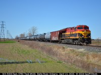 Kansas City Southern ET44AC #5003 is in command of CPKC Train #528 as it rolls eastward through Belle River, Ontario on April 13, 2024.  Nice to catch a KCS leader in good light as a change to the regular CP power, but I'm sure in time this too will become 'mundane' as more and more of the KCS and CP power gets intermixed over the years to come.