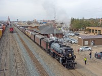 On day two of it's lengthy journey from Calgary to Mexico City, CP 2816 East has just completed a quick service stop and crew change at Swift Current SK.  