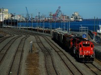 CN 500 is leaving the Port of Montreal.