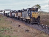 <br><br>  Always interesting power on the Cobourg / Oshawa  Turns,<br><br> From a pair of SD's to a single RS-3 ….<br><br>...and here a  C&O / Chessie pair of GP-30's...<br><br>Cobourg Turn near Willow Beach Road October 14, 1979 Kodachrome by S.Danko.<br><br>More C  /  O  Turns<br><br>     <a href="http://www.railpictures.ca/?attachment_id=  5923 ">  first gen   </a><br><br>     <a href="http://www.railpictures.ca/?attachment_id=  48324 ">  RS's   </a><br><br>sdfourty