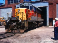 AC SD40-2 188 Is being pulled into the shop.