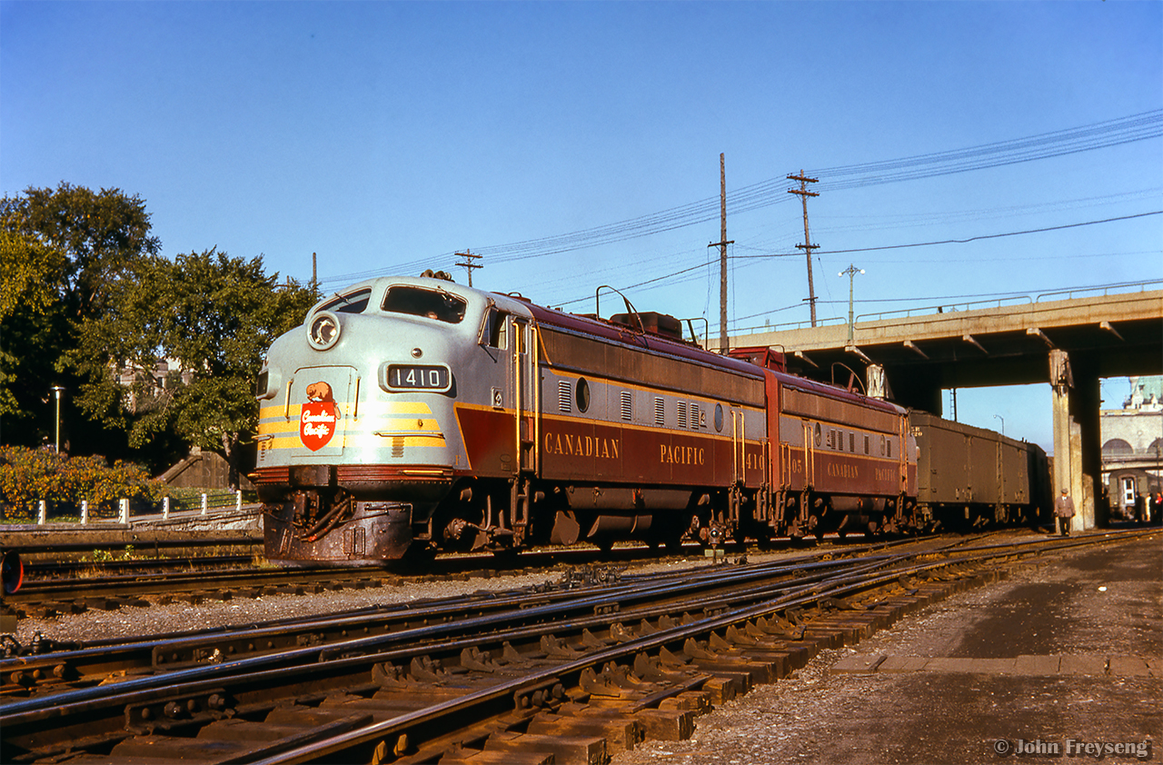 During a stop over in Ottawa after the overnight Toronto - Ottawa leg of the massive 692.2 mile trip behind CNR 6167, CPR no. 8, "The Dominion," is seen at Ottawa Union Station alongside the Rideau Canal.  Shortly before this, the pair of GMD FP9As were seen crossing the Ottawa River with no. 8 in tow.

SCan and editing by Jacob Patterson.